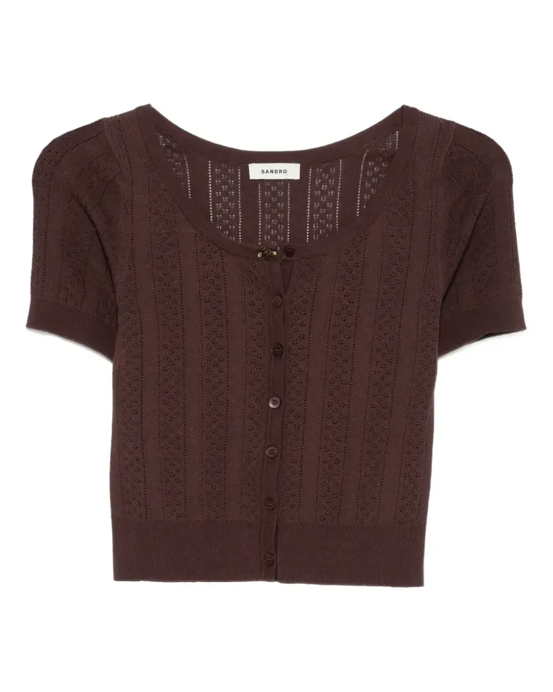 Sandro Cardigan mit Schleife - Braun Braun