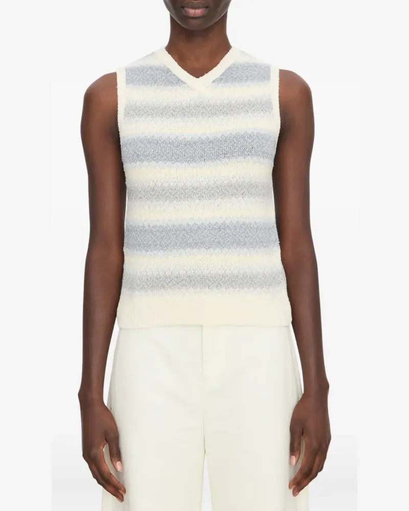 Vince striped V-neck vest - Nude Nude