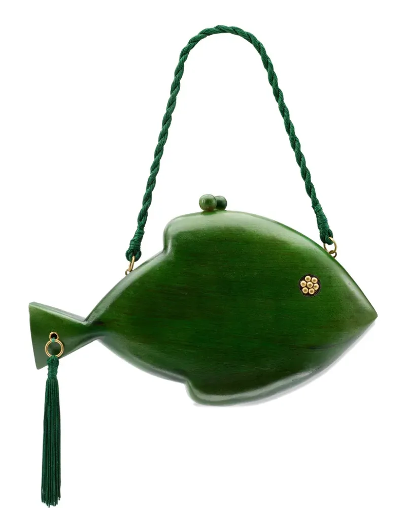 Simon Miller fish-shape clutch bag - Grün Grün