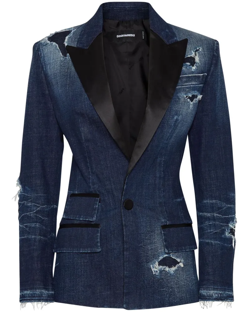 Dsquared2 Jeanssakko im Distressed-Look - Blau Blau