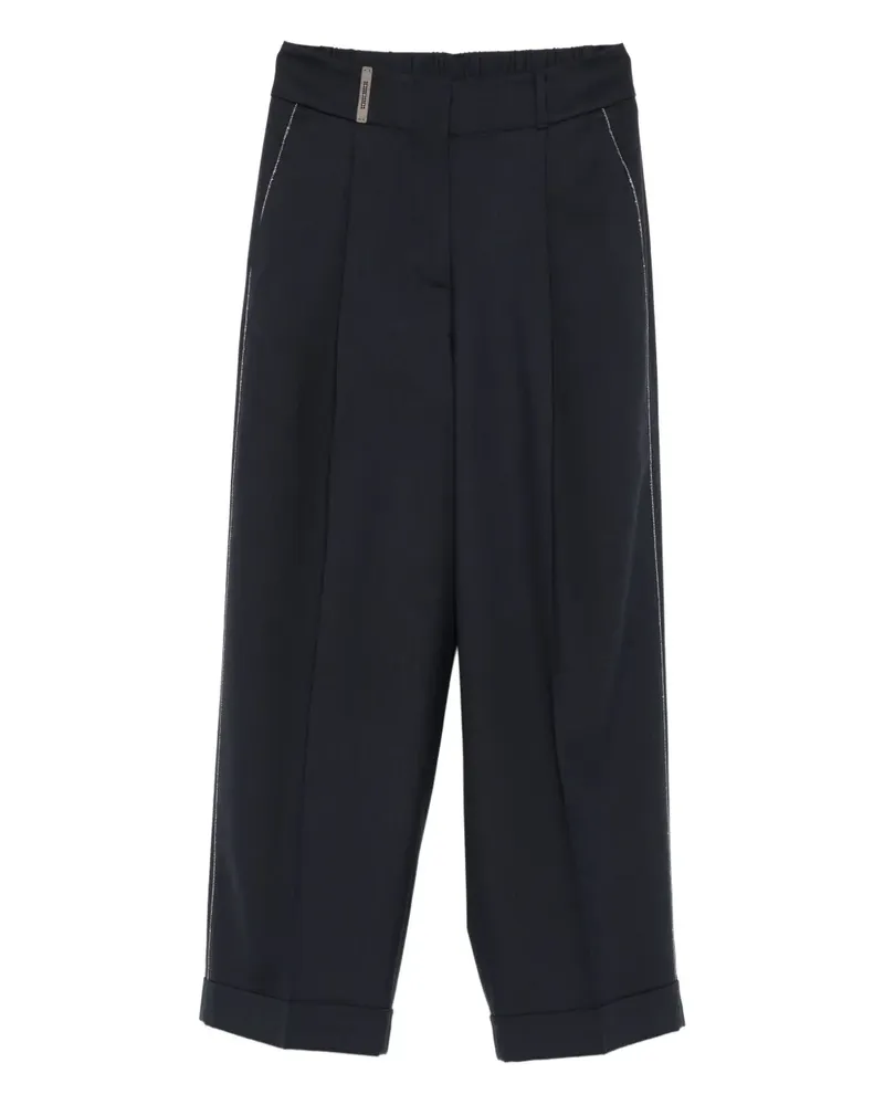 Peserico Bundfaltenhose mit Seitenstreifen - Blau Blau