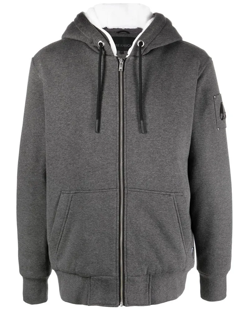 Moose Knuckles Hoodie mit Kordelzug - Grau Grau