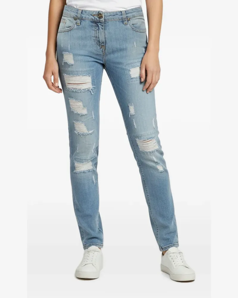 Elisabetta Franchi Jeans in Distressed-Optik - Blau Blau