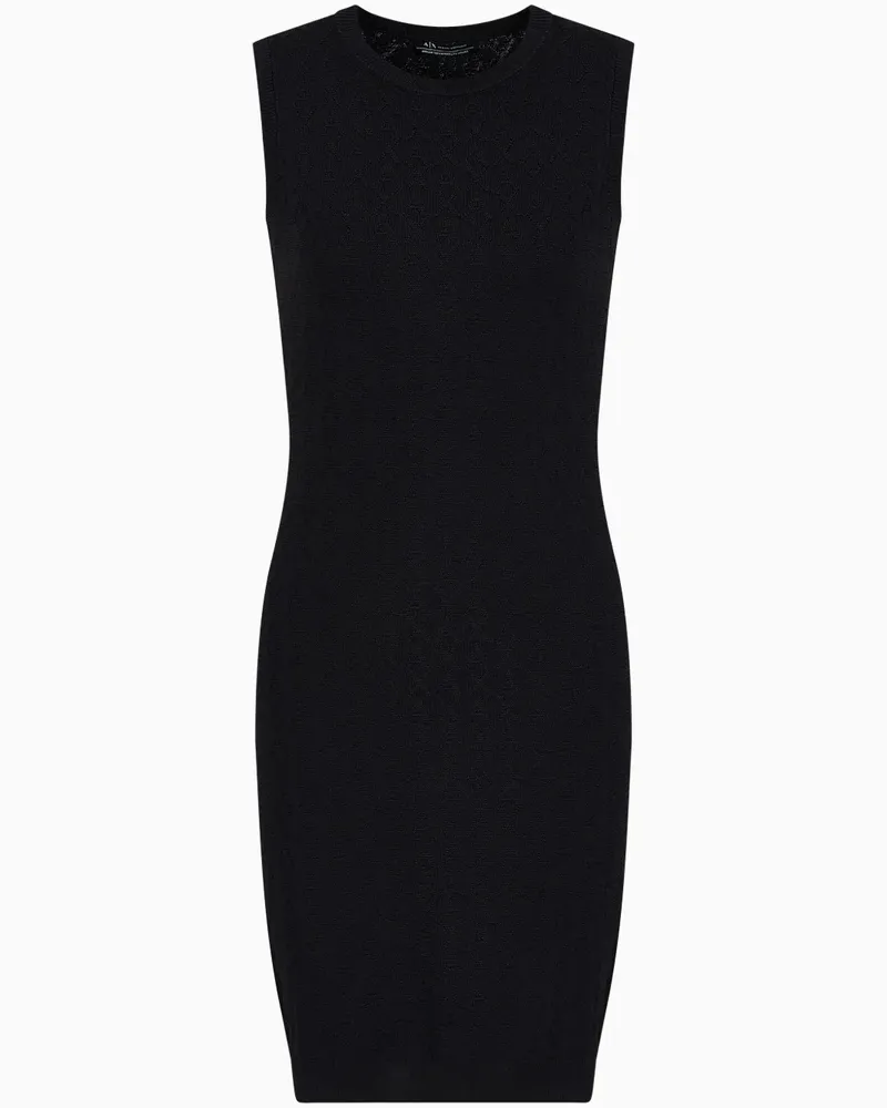 Armani Exchange Strickkleid mit Monogramm - Schwarz Schwarz