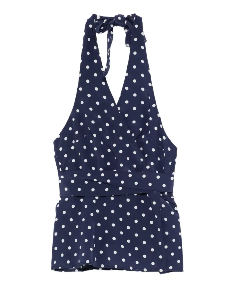 P.A.R.O.S.H. P.A.R.O H. Sbillo Oberteil mit Polka Dots - Blau Blau