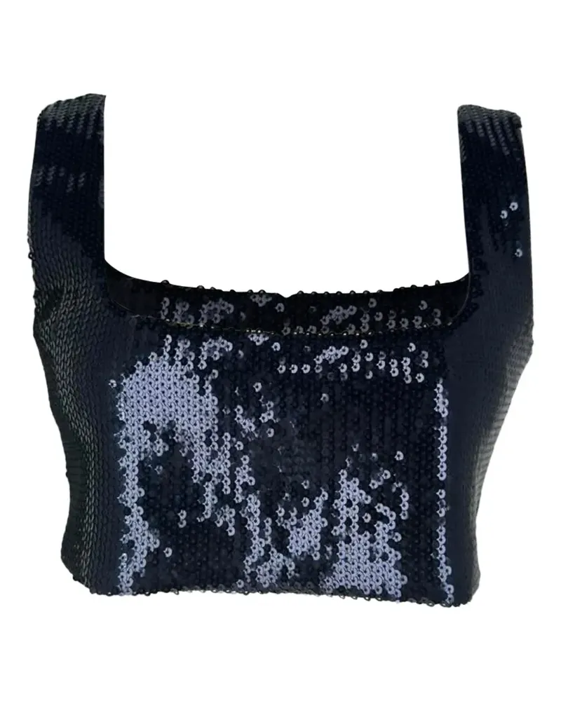GALVAN Beating Heart sequinned crop top - Blau Blau