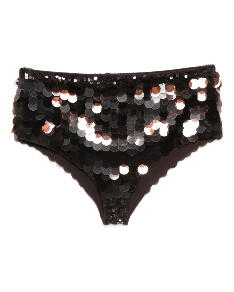 P.A.R.O.S.H. P.A.R.O H. Shorts mit Pailletten - Braun Braun