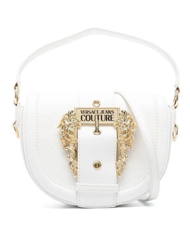 Versace Jeans Schultertasche mit Logo-Schnalle - Weiß Weiß