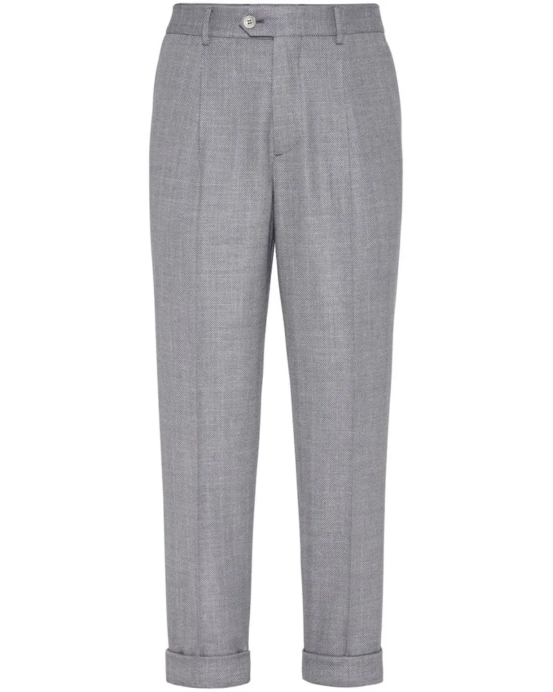 Brunello Cucinelli Klassische Tapered-Hose - Grau Grau