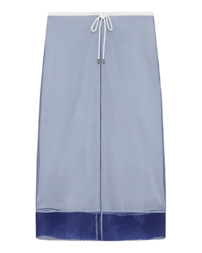 Maje x Blanca Miró drawstring-fastening straight midi skirt - Blau Blau
