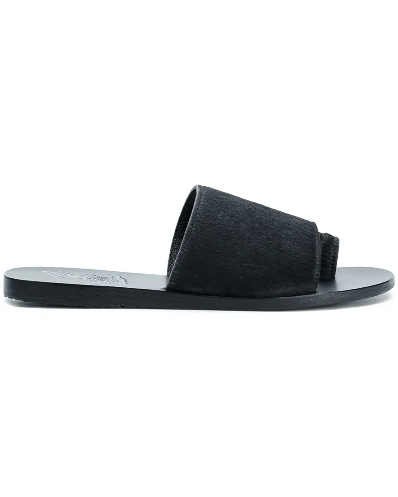 Ancient Greek Sandals Flache 'Ligia' Pantoletten - Schwarz Schwarz