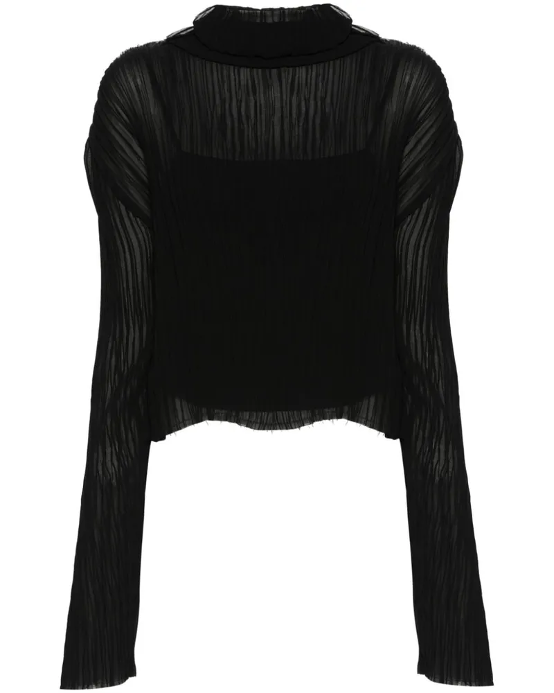 Maison Margiela Plissiertes Oberteil - Schwarz Schwarz