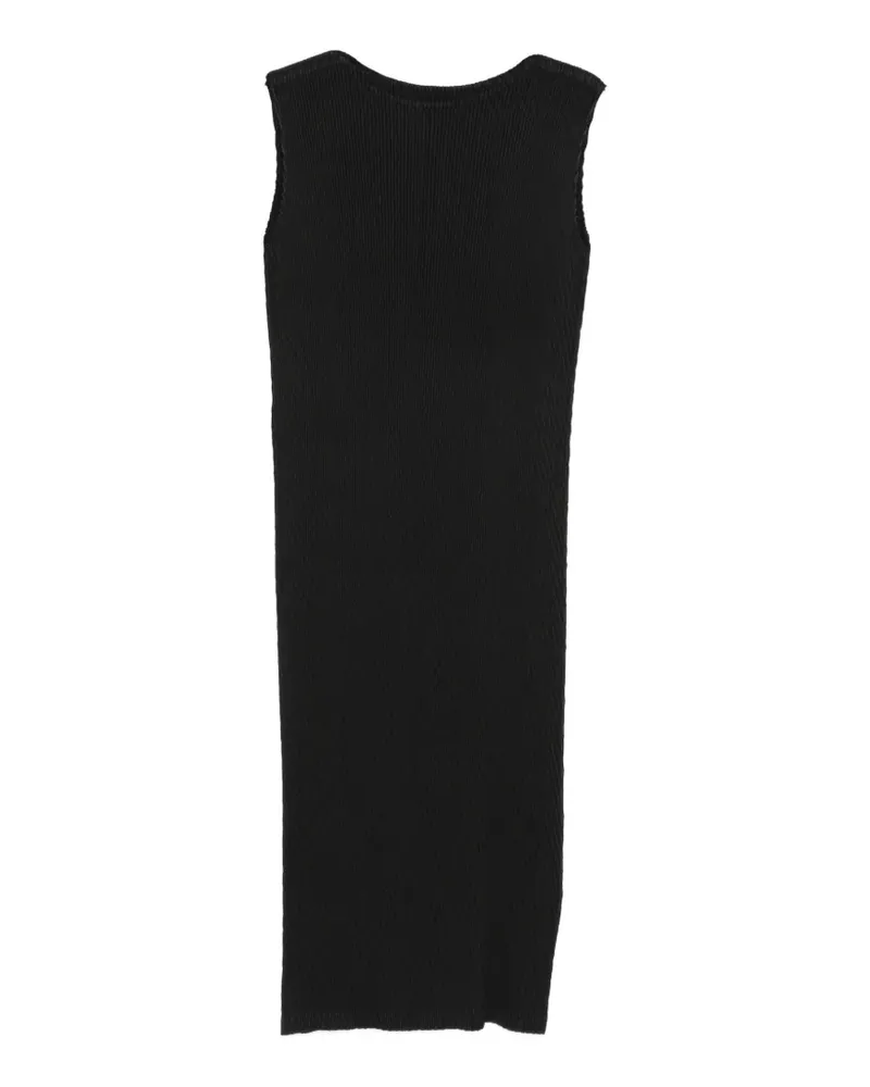 Issey Miyake Plissiertes Midikleid - Schwarz Schwarz