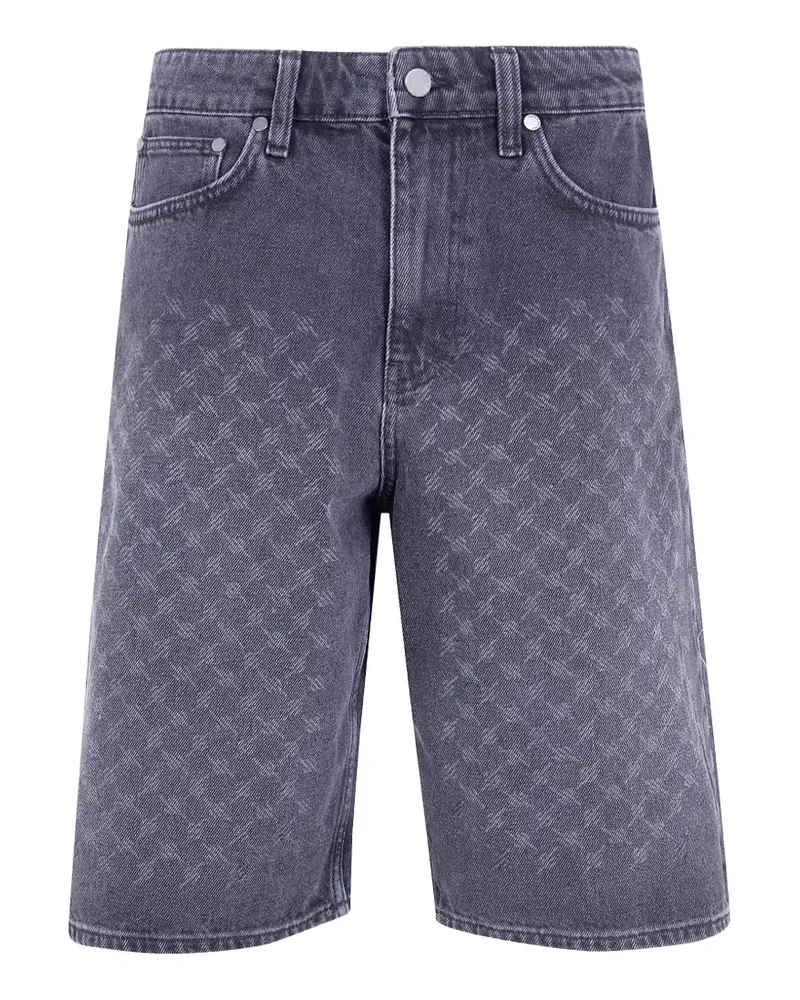 Daily Paper monogram-pattern denim shorts - Schwarz Schwarz