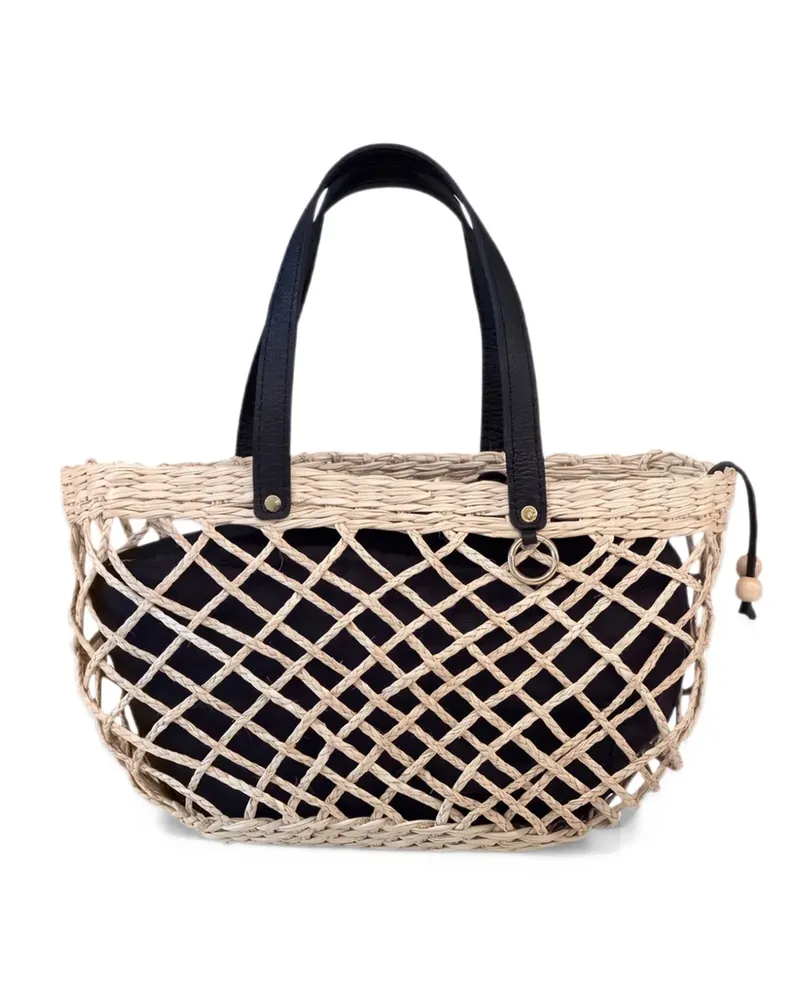 Sensi Studio Mini Tote Bag mit Lochmuster - Nude Nude