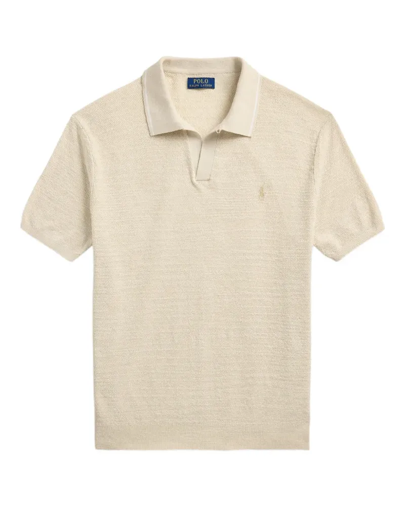 Ralph Lauren Gestricktes Poloshirt mit Logo-Stickerei - Nude Nude