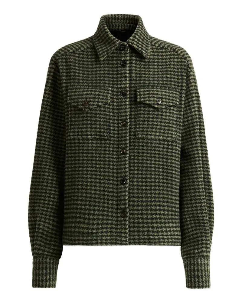 Kiton Jacke aus Kaschmir mit Hahnentrittmuster - Grün Grün
