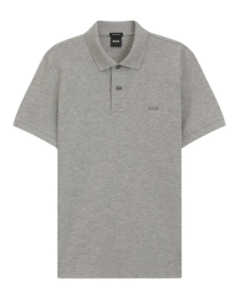 HUGO BOSS Pallas Poloshirt aus Baumwoll-Piqué mit Logo-Stickerei - Grau Grau