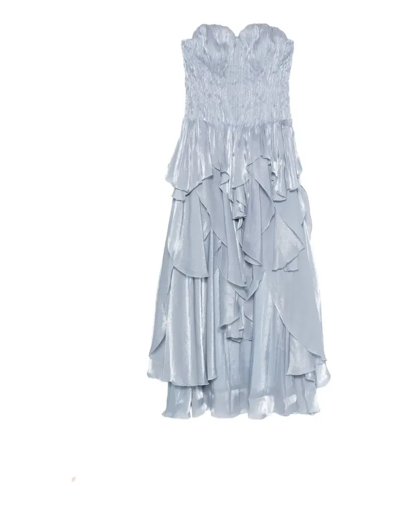 Aje. Gleam ruffled gown - Blau Blau