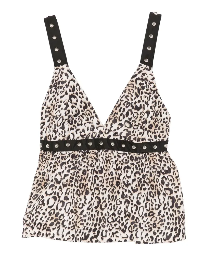 Liu Jo Nietenverziertes Oberteil mit V-Ausschnitt - Nude Nude