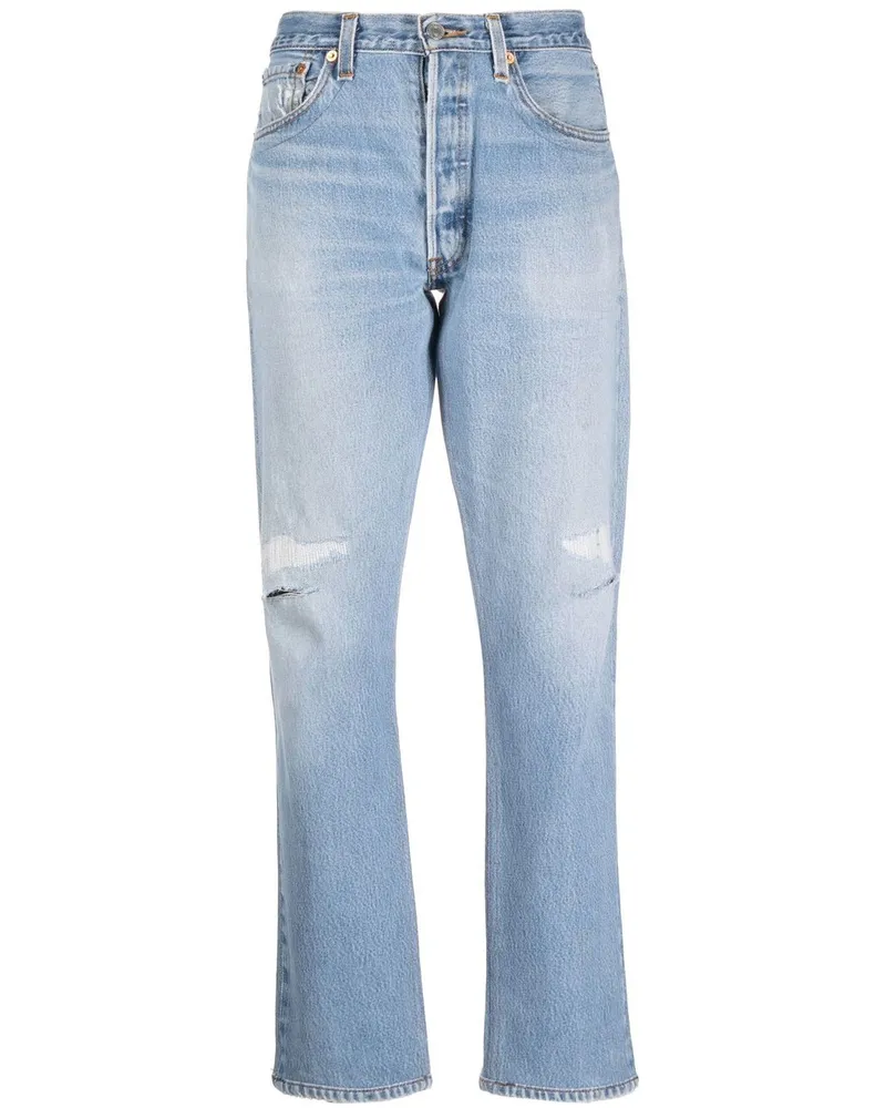 RE/DONE Gerade Jeans im Distressed-Look - Blau Blau