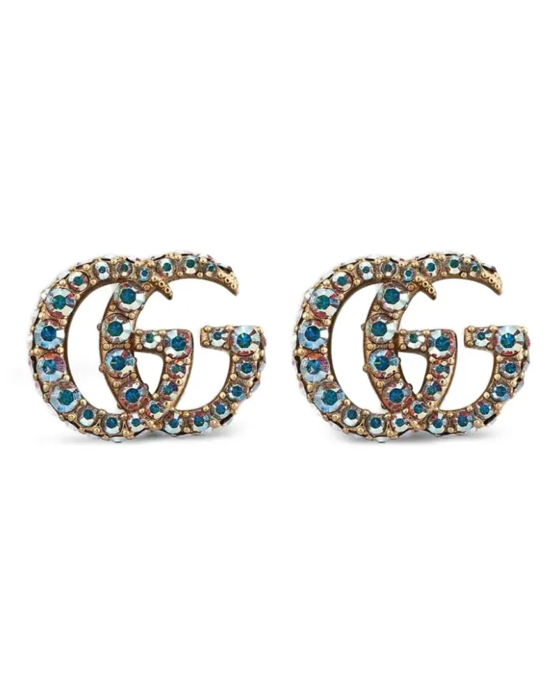 Gucci Kristallverzierte Ohrringe mit GG - Gold Gold