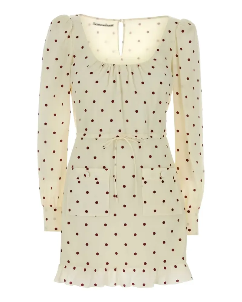 Alessandra Rich Gerüschtes Minikleid mit Polka Dots - Nude Nude