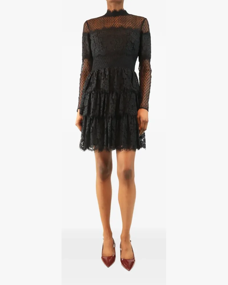 Temperley London Minikleid mit Spitze - Schwarz Schwarz