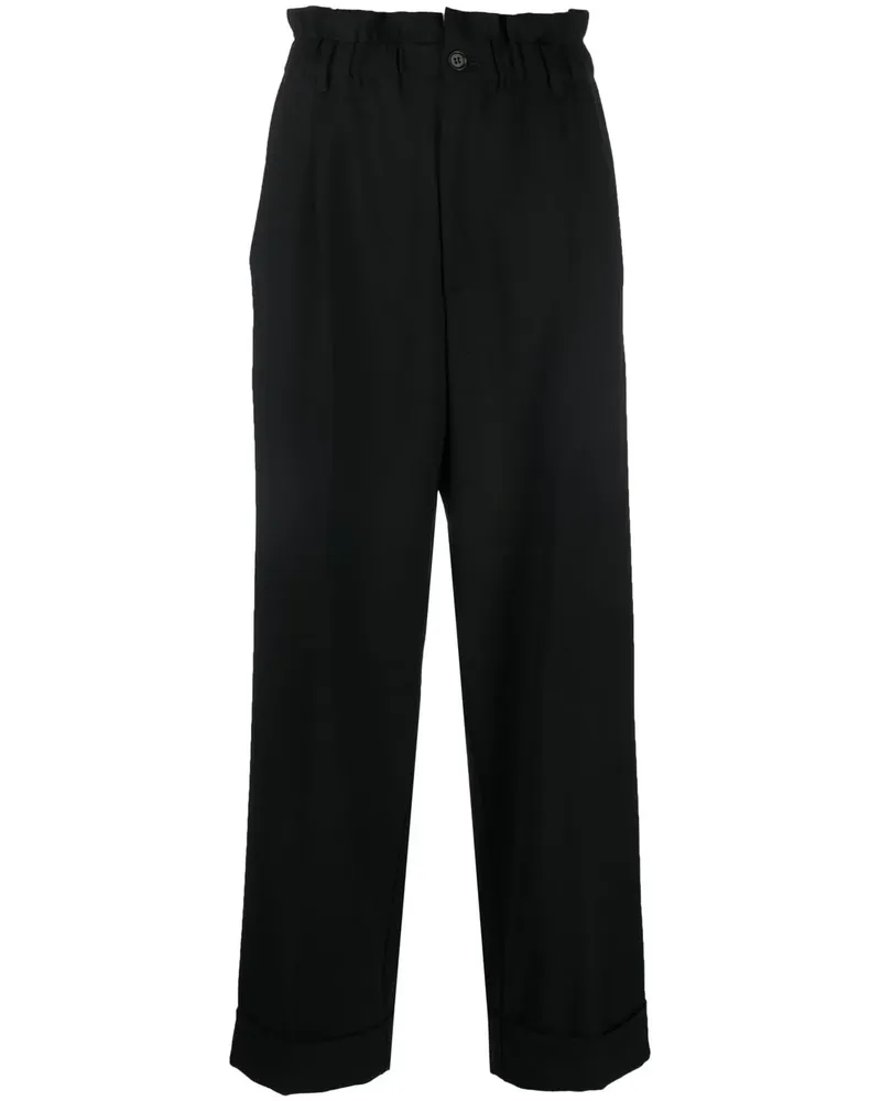 P.A.R.O.S.H. Hose mit Paperbag-Taille - Schwarz Schwarz