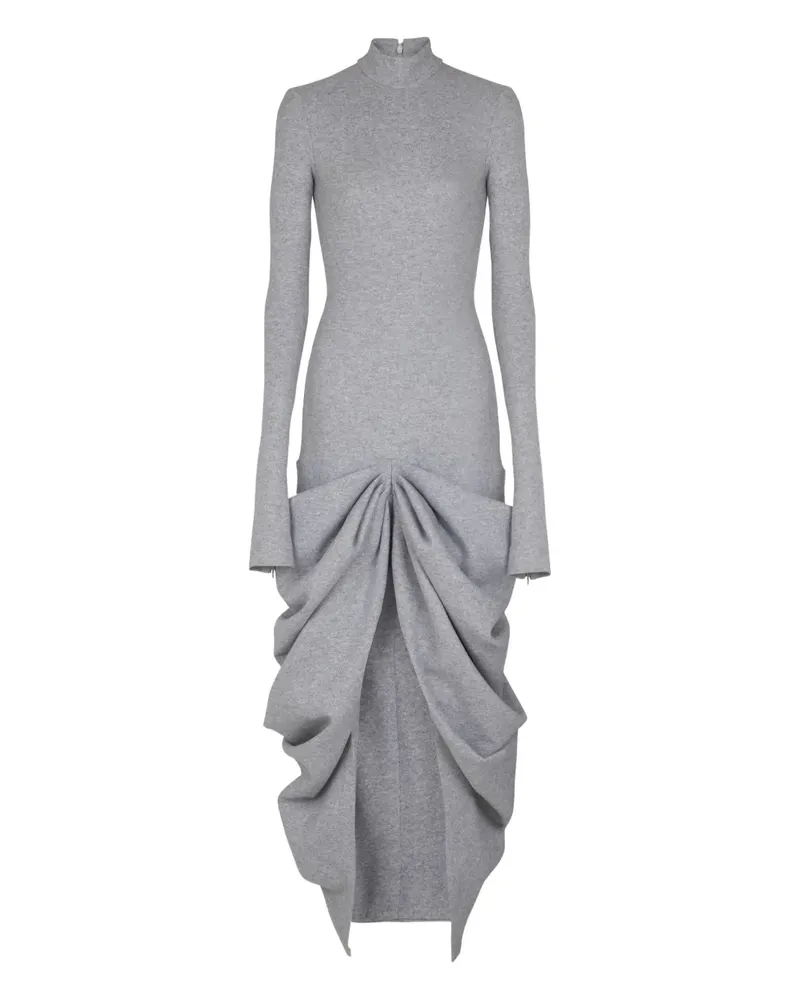 Balmain Kleid mit Stehkragen - Grau Grau