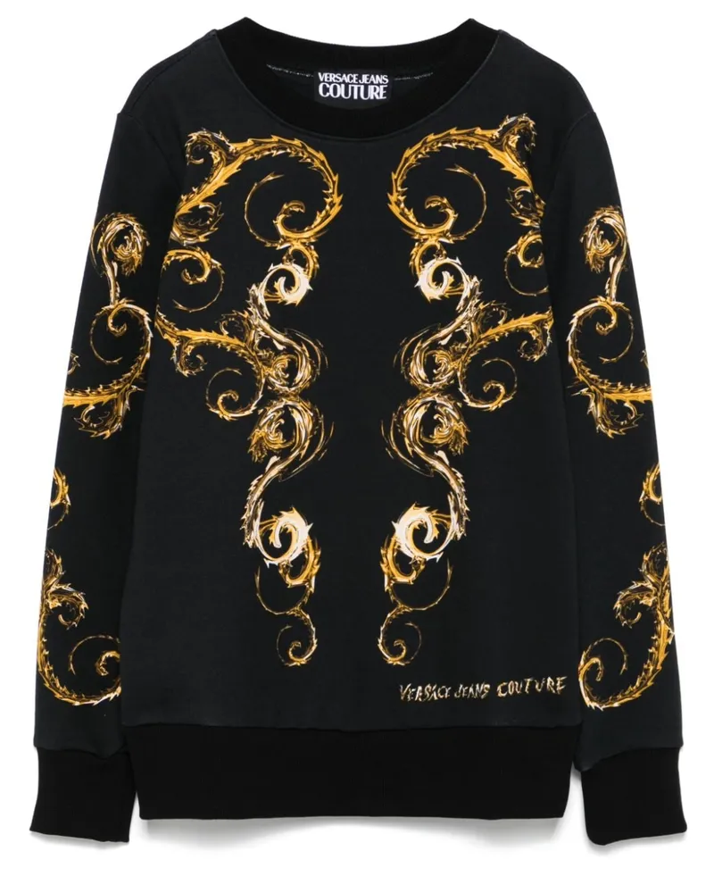 Versace Jeans Sweatshirt mit Barocco-Print - Schwarz Schwarz