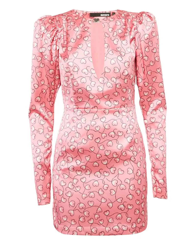 ROTATE Birger Christensen Minikleid mit Herz-Print - Rosa Rosa