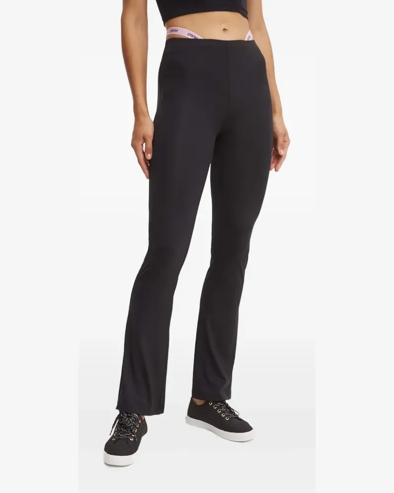 HUGO BOSS logo-waistband trousers - Schwarz Schwarz