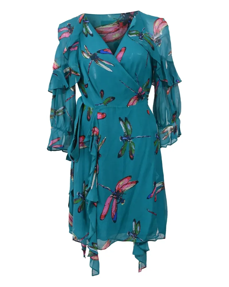 Diane von Furstenberg Marianna printed ruffled dress - Blau Blau