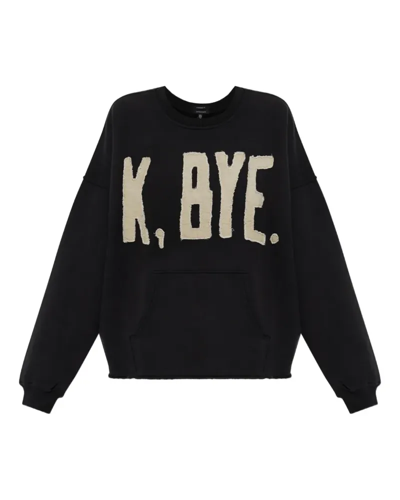 R13 logo-detailed pouch-pocket sweatshirt - Schwarz Schwarz