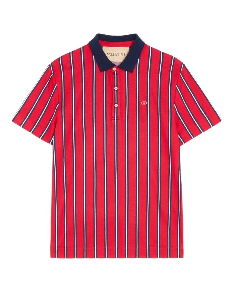Valentino Garavani Gestreiftes Poloshirt - Rot Rot