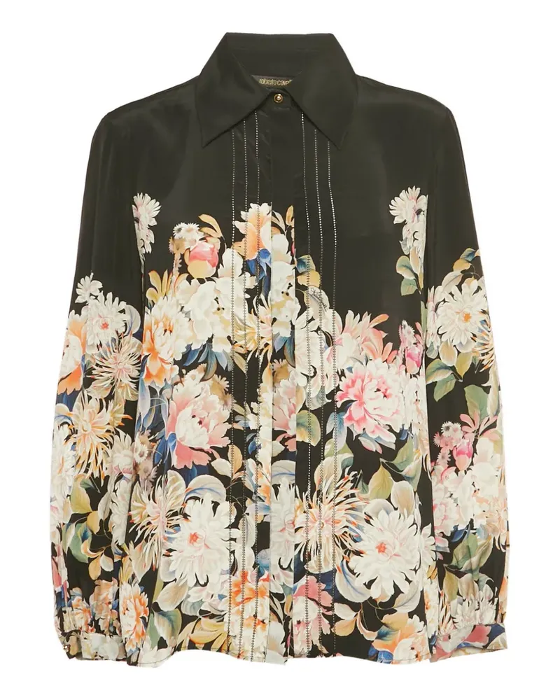 Roberto Cavalli floral-print long-sleeve shirt - Schwarz Schwarz