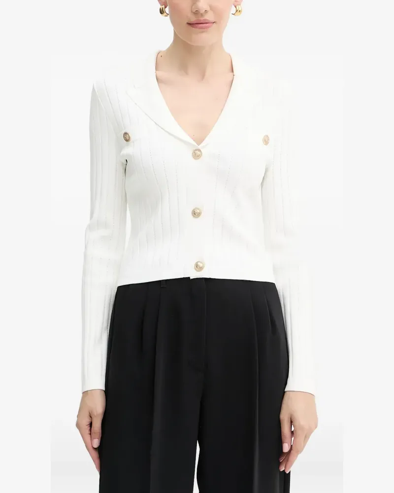 Guess Gerippter Cardigan - Weiß Weiß