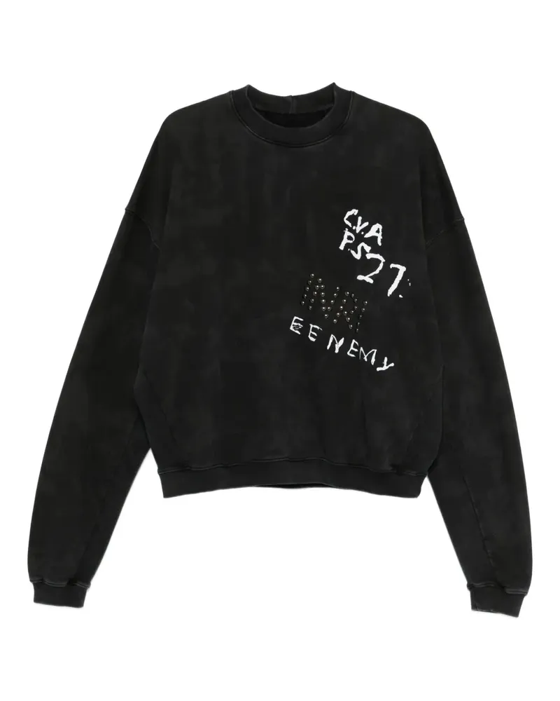 RRR123 Inri Cva Sweatshirt mit Nieten - Schwarz Schwarz