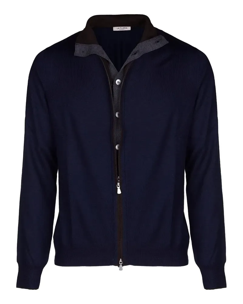 La Fileria Cardigan mit Reißverschluss - Blau Blau