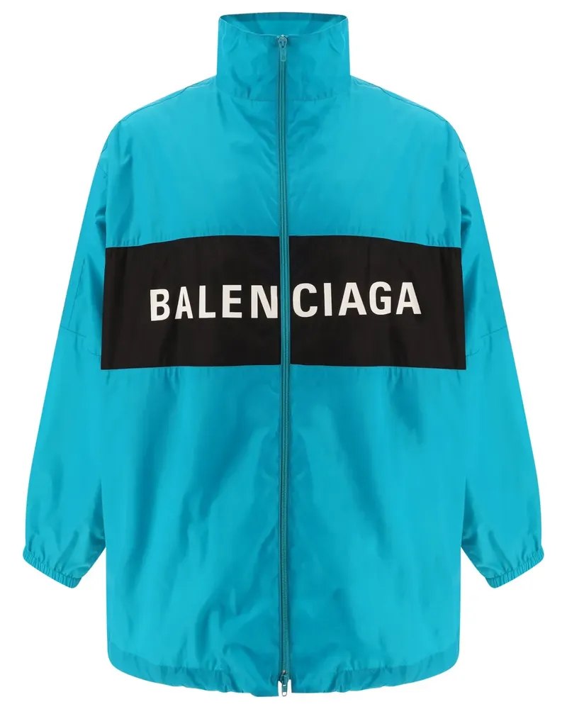 Balenciaga Windbreaker mit Logo-Print - Blau Blau