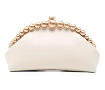 Una Clutch mit Perlen - Nude
