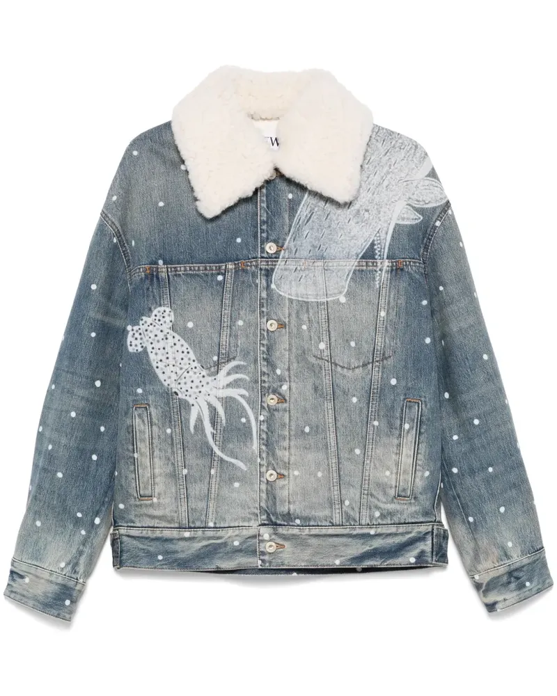 Loewe Jeansjacke mit Zeichnungs-Print - Blau Blau