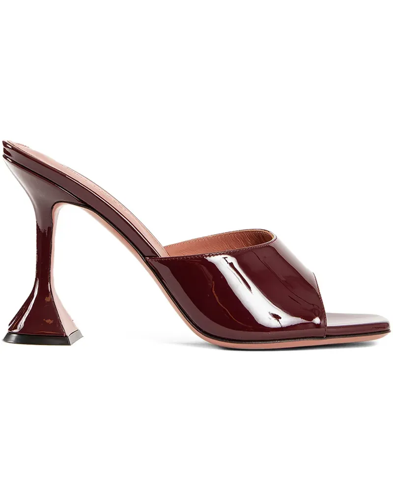 Amina Muaddi Lupita patent square-toe 95 Mules - Rot Rot