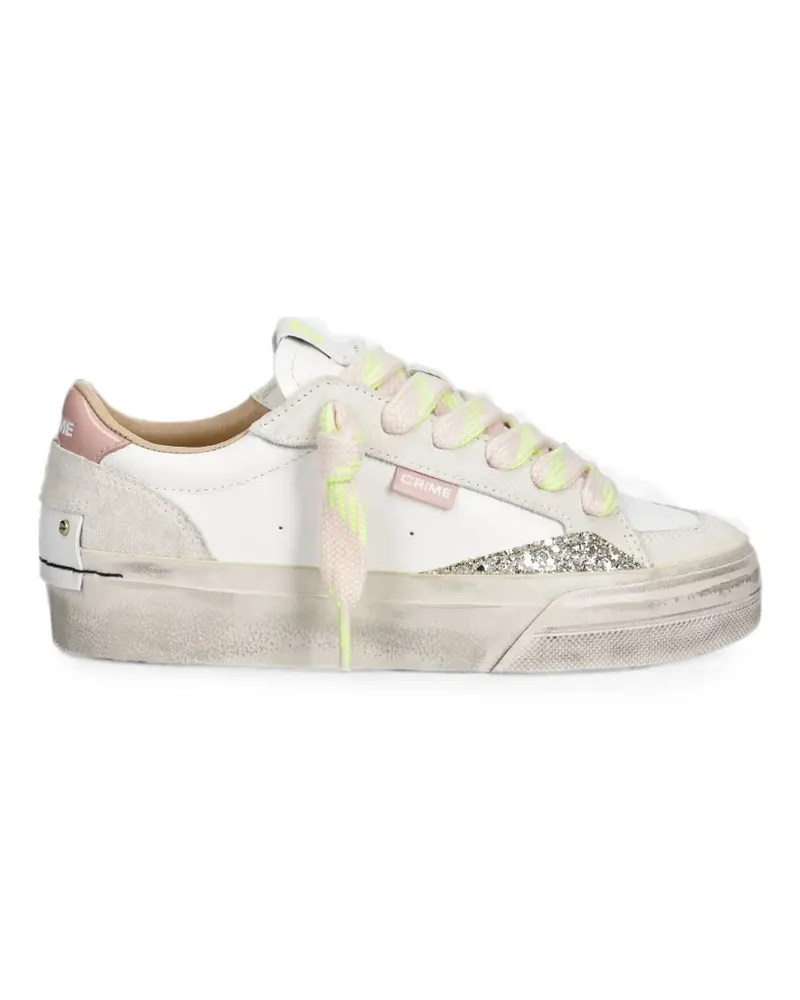 Crime glitter-detail panelled sneakers - Weiß Weiß