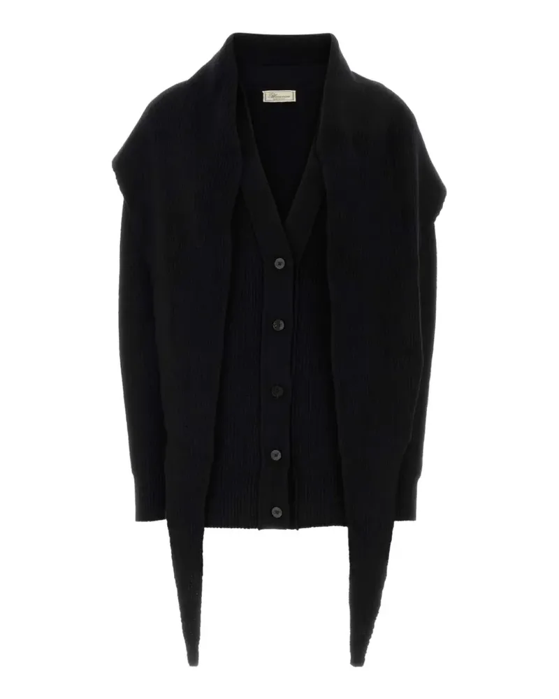 Blumarine Gerippter Cardigan mit Matrosenkragen - Schwarz Schwarz
