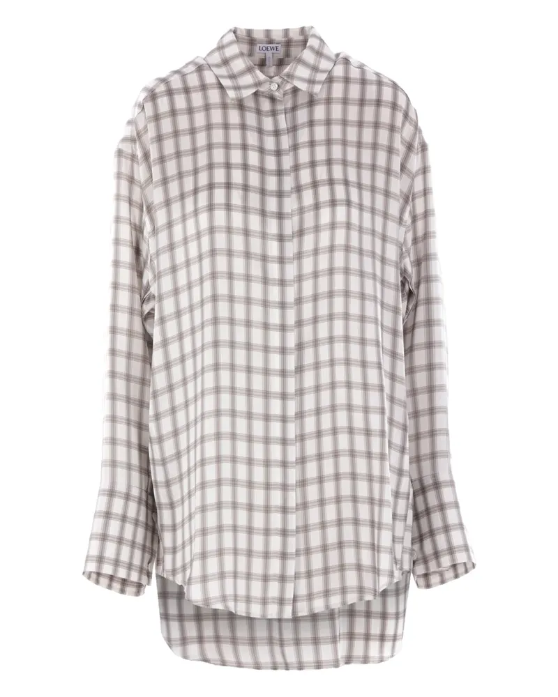 Loewe Kariertes Hemd aus Seide - Weiß Weiß
