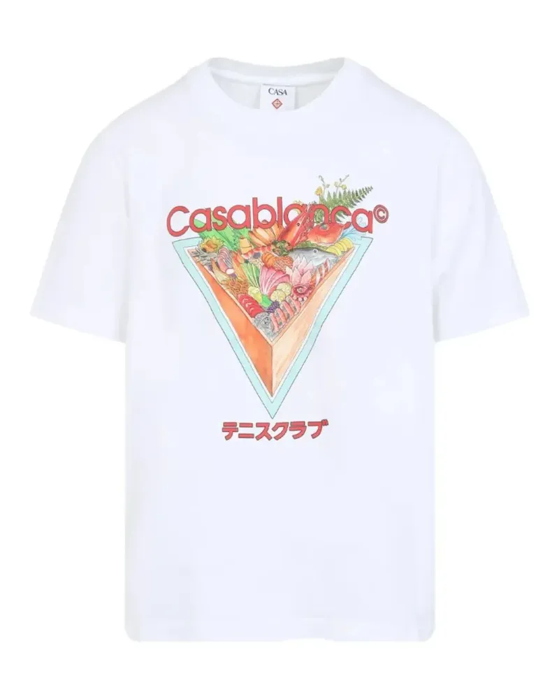 Casablanca Paris T-Shirt mit rundem Ausschnitt - Weiß Weiß