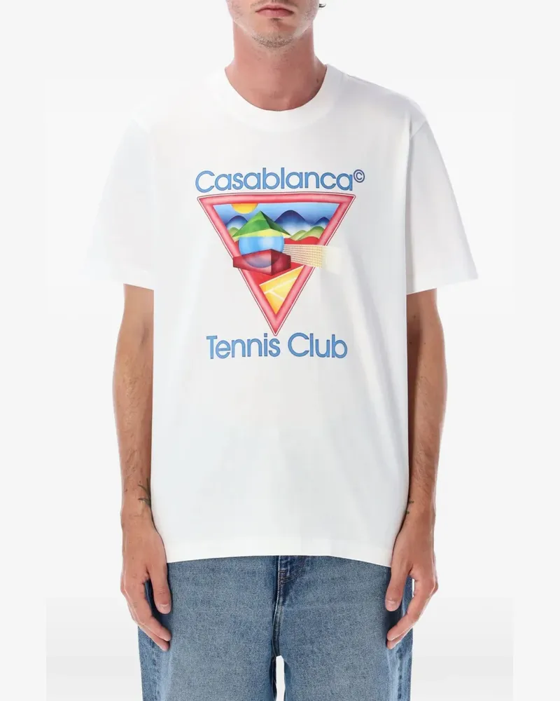 Casablanca Paris T-Shirt mit rundem Ausschnitt - Weiß Weiß