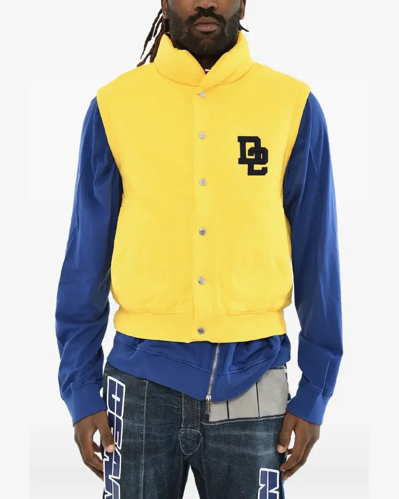 Dsquared2 monogram-embroidered sleeveless gilet - Gelb Gelb